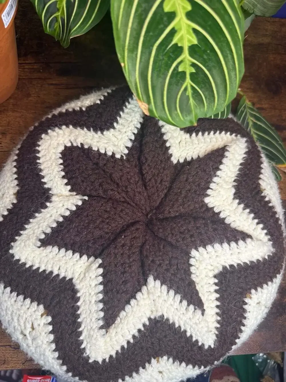 Handmade crochet pillow